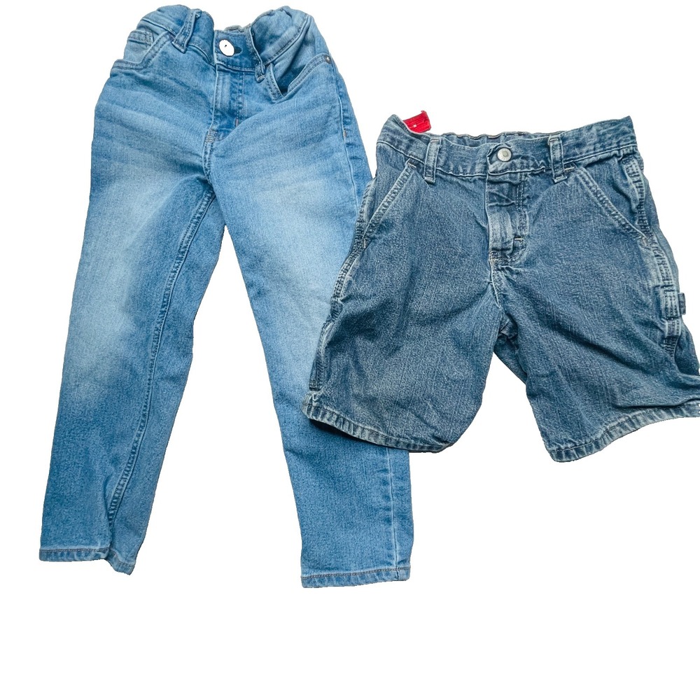 Wrangler Jeans & OshKosh Shorts Boys Kids Lot Size 5 6 Blue Denim Playwear Set